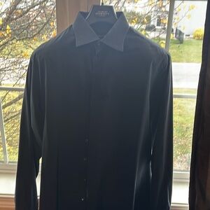 Giorgio Armani Black Button Down 44,17.5